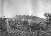 Railway Bridge with Talana Memorial in the Background